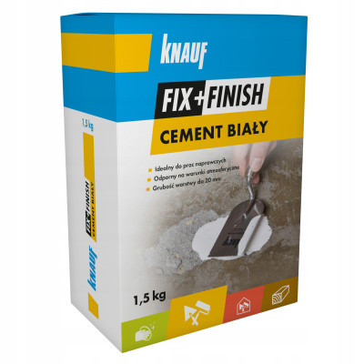 Cement biały Knauf Fix+Finish 1,5 kg warstwa do 20mm