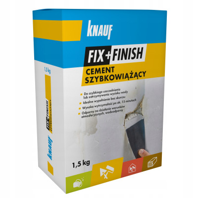 Cement szybkowiążący Knauf Fix+Finish 1,5 kg bez skurczu 15minut